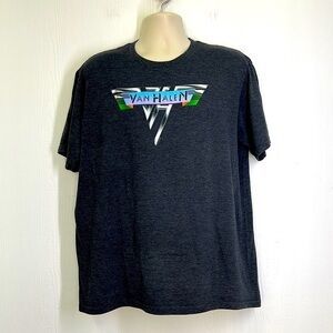 Van Halen - 2017 Van Halen Fun Retro Logo Gray Short Sleeve T Short Size XL
